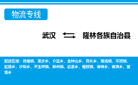 武汉到隆林各族自治县物流专线-物流公司直达- 武汉到隆林各族自治县物流专线-物流公司直达-