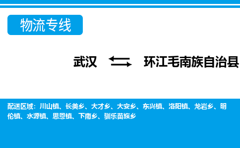 武汉到环江毛南族自治县物流专线-物流公司直达-
